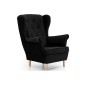 Fauteuil 1 place en tissu velours catégorie luxe, noir, ARNAUD Fauteuil 1 place en tissu velours catégorie luxe, noir, ARNAUD