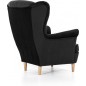 Fauteuil 1 place en tissu velours catégorie luxe, noir, ARNAUD Fauteuil 1 place en tissu velours catégorie luxe, noir, ARNAUD