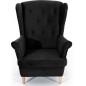 Fauteuil 1 place en tissu velours catégorie luxe, noir, ARNAUD Fauteuil 1 place en tissu velours catégorie luxe, noir, ARNAUD