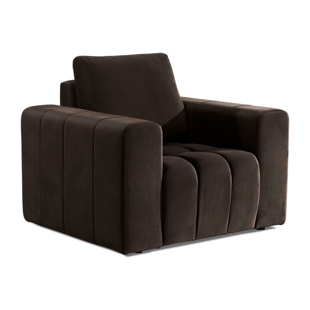 Fauteuil 1 place en tissu velours catégorie luxe, chocolat, LAZINO Fauteuil 1 place en tissu velours catégorie luxe, chocolat, LAZINO