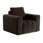 Fauteuil 1 place en tissu velours catégorie luxe, chocolat, LAZINO Fauteuil 1 place en tissu velours catégorie luxe, chocolat, LAZINO