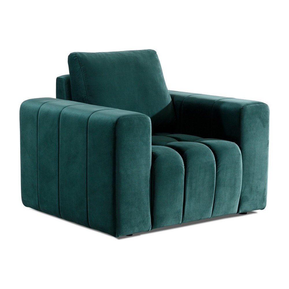 Fauteuil 1 place en tissu velours catégorie luxe, vert, LAZINO Fauteuil 1 place en tissu velours catégorie luxe, vert, LAZINO