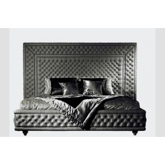 Lit en cuir italien de luxe PALACE, gris foncé