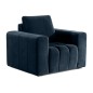 Fauteuil 1 place en tissu velours catégorie luxe, bleu foncé, LAZINO Fauteuil 1 place en tissu velours catégorie luxe, bleu foncé, LAZINO