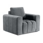 Fauteuil 1 place en tissu velours catégorie luxe, gris, LAZINO Fauteuil 1 place en tissu velours catégorie luxe, gris, LAZINO