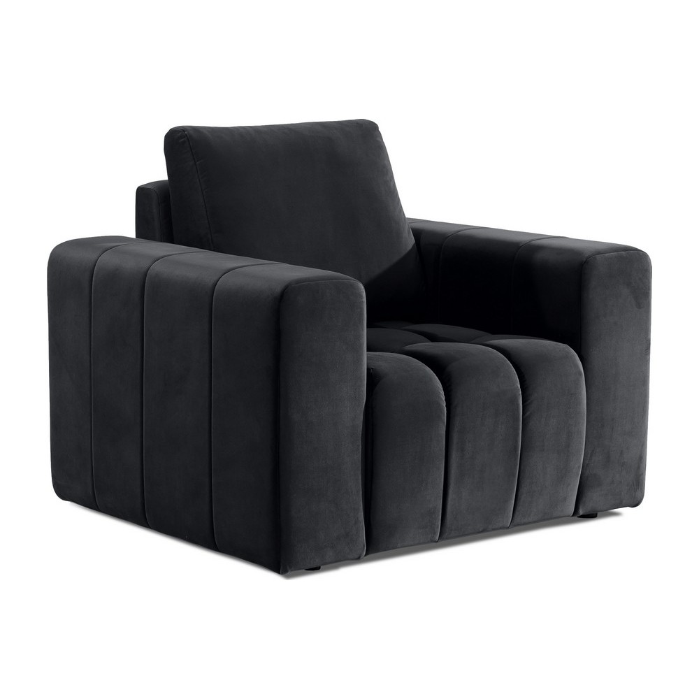 Fauteuil 1 place en tissu velours catégorie luxe, gris foncé, LAZINO Fauteuil 1 place en tissu velours catégorie luxe, gris foncé, LAZINO