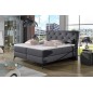 Ensemble boxspring complet tête de lit + sommiers + matelas + surmatelas LAMBERT de VENESETTI - tissu luxe gris foncé - 140x200 Ensemble boxspring complet tête de lit + sommiers + matelas + surmatelas LAMBERT de VENESETTI - tissu luxe gris foncé - 140x200