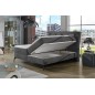 Ensemble boxspring complet tête de lit + sommiers + matelas + surmatelas LAMBERT de VENESETTI - tissu luxe gris foncé - 160x200 Ensemble boxspring complet tête de lit + sommiers + matelas + surmatelas LAMBERT de VENESETTI - tissu luxe gris foncé - 160x200