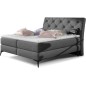Ensemble boxspring complet tête de lit + sommiers + matelas + surmatelas LAMBERT de VENESETTI - tissu luxe gris foncé - 180x200 Ensemble boxspring complet tête de lit + sommiers + matelas + surmatelas LAMBERT de VENESETTI - tissu luxe gris foncé - 180x200