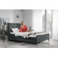Ensemble boxspring complet tête de lit + sommiers + matelas + surmatelas LAMBERT de VENESETTI - tissu luxe gris foncé - 180x200 Ensemble boxspring complet tête de lit + sommiers + matelas + surmatelas LAMBERT de VENESETTI - tissu luxe gris foncé - 180x200