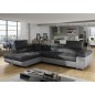 1er paiement de la commande : canapé d'angle convertible en tissu luxe 5 places, avec coffre, gris foncé / gris clair, angle gau 1er paiement de la commande : canapé d'angle convertible en tissu luxe 5 places, avec coffre, gris foncé / gris clair, angle gau