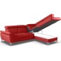 Canapé d'angle convertible en cuir italien de luxe 5 places MILOS, avec coffre, rouge foncé, angle droit Canapé d'angle convertible en cuir italien de luxe 5 places MILOS, avec coffre, rouge foncé, angle droit