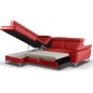 - Canapé d'angle convertible en cuir italien de luxe 5 places MILOS, avec coffre, rouge foncé, angle gauche (vu de face) - Canapé d'angle convertible en cuir italien de luxe 5 places MILOS, avec coffre, rouge foncé, angle gauche (vu de face)
