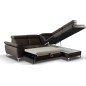 Canapé d'angle convertible en cuir italien de luxe 5 places MILOS, avec coffre, chocolat, angle droit Canapé d'angle convertible en cuir italien de luxe 5 places MILOS, avec coffre, chocolat, angle droit