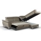 Canapé d'angle convertible en cuir italien de luxe 5 places MILOS, avec coffre, taupe, angle droit (vu de face) Canapé d'angle convertible en cuir italien de luxe 5 places MILOS, avec coffre, taupe, angle droit (vu de face)