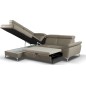 Canapé d'angle convertible en cuir italien de luxe 5 places MILOS, avec coffre, taupe, angle gauche (vu de face) Canapé d'angle convertible en cuir italien de luxe 5 places MILOS, avec coffre, taupe, angle gauche (vu de face)