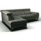 Canapé d'angle convertible en cuir italien de luxe 5 places MILOS, avec coffre, gris foncé, angle gauche (vu de face) Canapé d'angle convertible en cuir italien de luxe 5 places MILOS, avec coffre, gris foncé, angle gauche (vu de face)