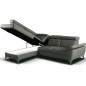 Canapé d'angle convertible en cuir italien de luxe 5 places MILOS, avec coffre, gris foncé, angle gauche (vu de face) Canapé d'angle convertible en cuir italien de luxe 5 places MILOS, avec coffre, gris foncé, angle gauche (vu de face)