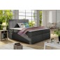 Ensemble boxspring complet tête de lit + sommiers + matelas + surmatelas ALVEN - tissu luxe gris foncé - 160x200 cm Ensemble boxspring complet tête de lit + sommiers + matelas + surmatelas ALVEN - tissu luxe gris foncé - 160x200 cm