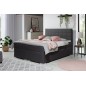 Ensemble boxspring complet tête de lit + sommiers + matelas + surmatelas ALVEN - tissu luxe gris foncé - 140x200 cm Ensemble boxspring complet tête de lit + sommiers + matelas + surmatelas ALVEN - tissu luxe gris foncé - 140x200 cm