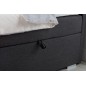 Ensemble boxspring complet tête de lit + sommiers + matelas + surmatelas ALVEN - tissu luxe gris foncé - 140x200 cm Ensemble boxspring complet tête de lit + sommiers + matelas + surmatelas ALVEN - tissu luxe gris foncé - 140x200 cm