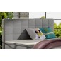 Ensemble boxspring complet tête de lit + sommiers + matelas + surmatelas ALVEN - tissu luxe gris - 160x200 cm Ensemble boxspring complet tête de lit + sommiers + matelas + surmatelas ALVEN - tissu luxe gris - 160x200 cm