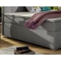 Ensemble boxspring complet tête de lit + sommiers + matelas + surmatelas ALVEN - tissu luxe gris - 140x200 cm Ensemble boxspring complet tête de lit + sommiers + matelas + surmatelas ALVEN - tissu luxe gris - 140x200 cm