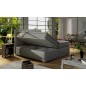 Ensemble boxspring complet tête de lit + sommiers + matelas + surmatelas ALVEN - tissu luxe gris 180x200 cm Ensemble boxspring complet tête de lit + sommiers + matelas + surmatelas ALVEN - tissu luxe gris 180x200 cm