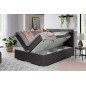 Ensemble boxspring complet tête de lit + sommiers + matelas + surmatelas ALVEN - simili cuir blanc cassé - 140x200 cm Ensemble boxspring complet tête de lit + sommiers + matelas + surmatelas ALVEN - simili cuir blanc cassé - 140x200 cm