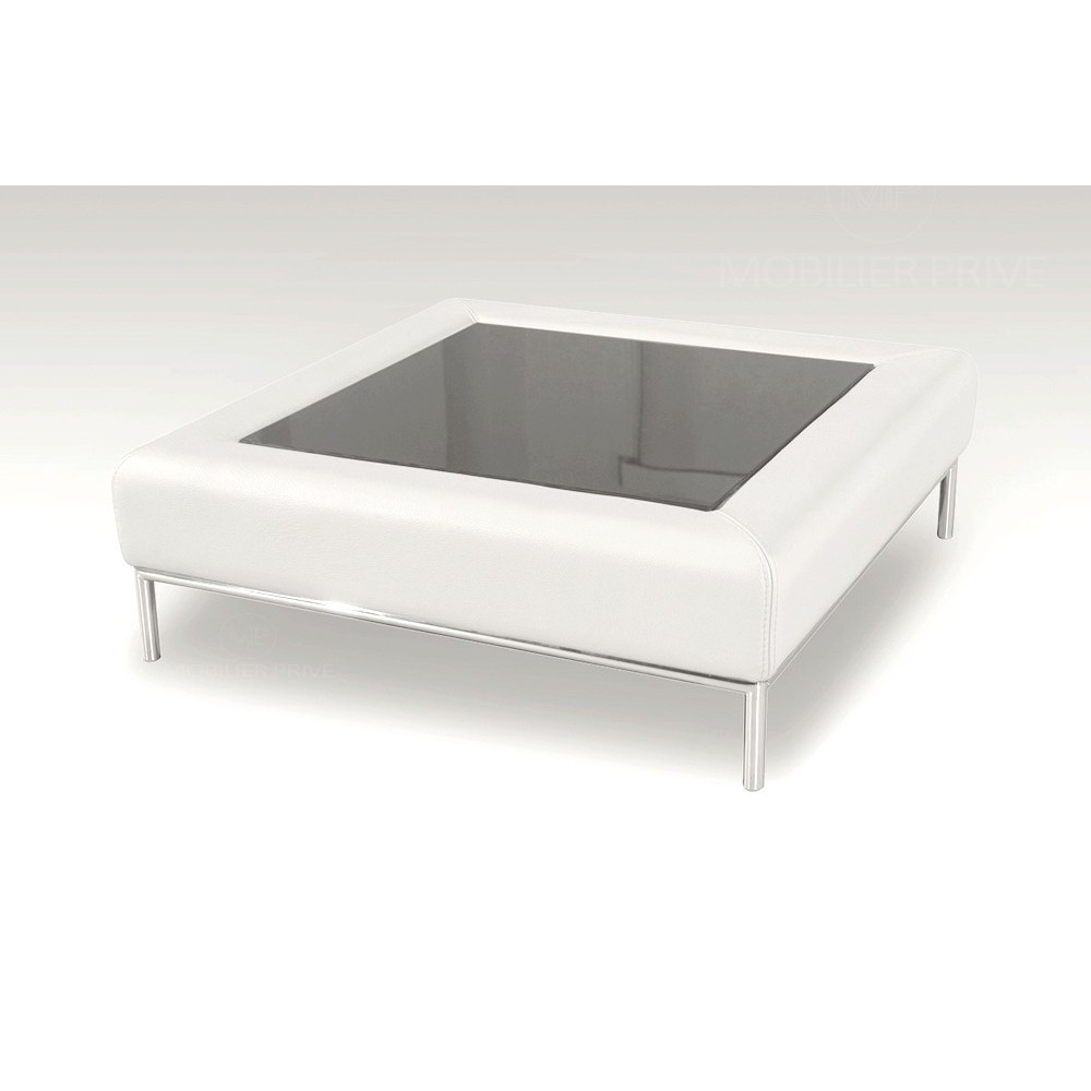 Table basse en cuir italien PALOMA, blanc Table basse en cuir italien PALOMA, blanc