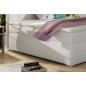 Ensemble boxspring complet tête de lit + sommiers + matelas + surmatelas ALVEN - simili cuir blanc cassé - 180x200 cm Ensemble boxspring complet tête de lit + sommiers + matelas + surmatelas ALVEN - simili cuir blanc cassé - 180x200 cm