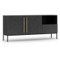 Très jolie commode de dimensions 180x40x80 cm, noir mat - Lancaster Très jolie commode de dimensions 180x40x80 cm, noir mat - Lancaster