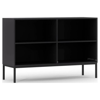 Très jolie commode de dimensions 120x40x80 cm, noir mat et chêne - Lancaster, Bois