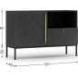 Très jolie commode de dimensions 120x40x80 cm, noir mat - Lancaster Très jolie commode de dimensions 120x40x80 cm, noir mat - Lancaster