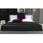 Lit design en cuir italien de luxe LUNA, noir et blanc, 180x200