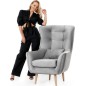 Fauteuil 1 place en tissu velours catégorie luxe, gris, ARTISTE Fauteuil 1 place en tissu velours catégorie luxe, gris, ARTISTE