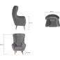 Fauteuil 1 place en tissu velours catégorie luxe, gris, ARTISTE Fauteuil 1 place en tissu velours catégorie luxe, gris, ARTISTE