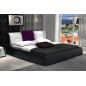 Lit design en cuir italien de luxe LUNA, noir et blanc, 180x200