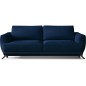 Canapé 3/4 places convertible - bleu foncé - en tissu velours de qualité luxe, MEGANE Canapé 3/4 places convertible - bleu foncé - en tissu velours de qualité luxe, MEGANE