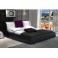 Lit design en cuir italien de luxe LUNA, noir et blanc, 140x190