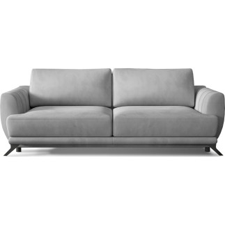 Canapé 3/4 places convertible - GRIS - en tissu velours de qualité luxe, MEGANE