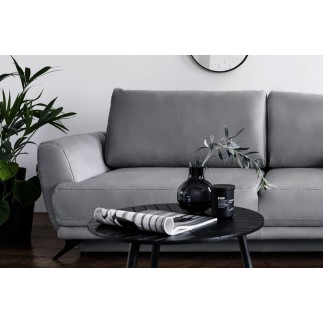 Canapé 3/4 places convertible - gris foncé foncé - en tissu velours de qualité luxe, MEGANE