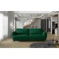 Canapé 3/4 places convertible - vert - en tissu velours de qualité luxe, MEGANE Canapé 3/4 places convertible - vert - en tissu velours de qualité luxe, MEGANE