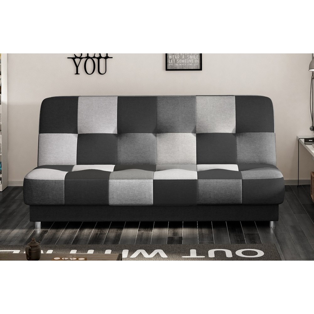 Canapé 3 places convertible - multicolore - gris et noir en tissu de belle qualité, CAYENNE Canapé 3 places convertible - multicolore - gris et noir en tissu de belle qualité, CAYENNE