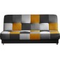 Canapé 3 places convertible - multicolore - en tissu de belle qualité, CAYENNE, Multicolore jaune gris noir Canapé 3 places convertible - multicolore - en tissu de belle qualité, CAYENNE, Multicolore jaune gris noir