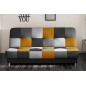 Canapé 3 places convertible - multicolore - en tissu de belle qualité, CAYENNE, Multicolore jaune gris noir Canapé 3 places convertible - multicolore - en tissu de belle qualité, CAYENNE, Multicolore jaune gris noir