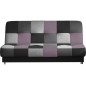 Canapé 3 places convertible - multicolore et mauve - en tissu de belle qualité, CAYENNE, Multicolore gris et noir et mauve Canapé 3 places convertible - multicolore et mauve - en tissu de belle qualité, CAYENNE, Multicolore gris et noir et mauve