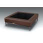 Table basse en cuir italien PALOMA, chocolat Table basse en cuir italien PALOMA, chocolat