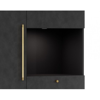 Buffet haut de la collection Lancaster, 120x150x40 cm, noir mat