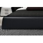 Lit design en cuir italien de luxe LUNA, noir et blanc, 160x200